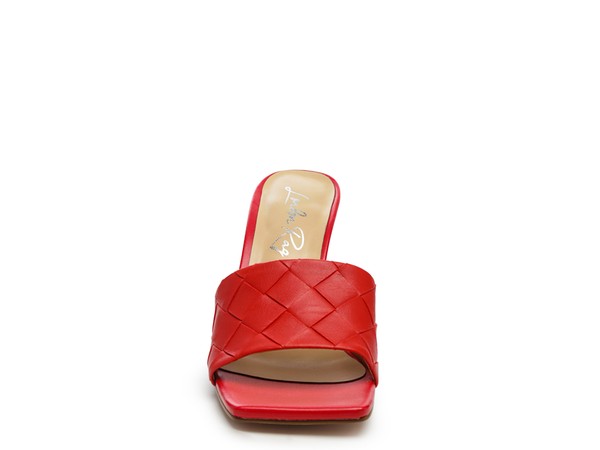 CARMEN HIGH HEELED WOVEN SQUARE TOE SANDAL