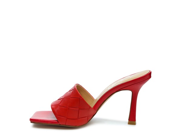 CARMEN HIGH HEELED WOVEN SQUARE TOE SANDAL