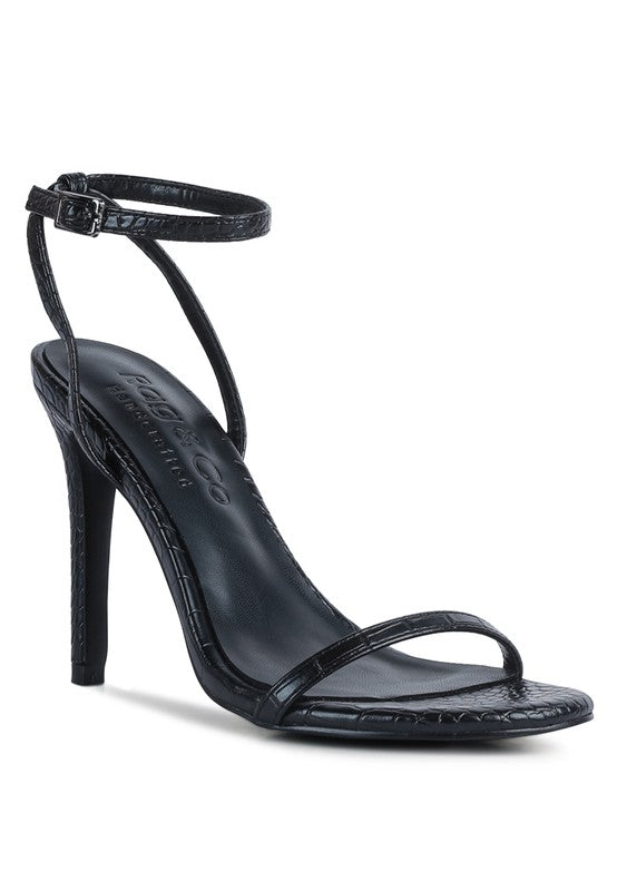 BLONDES CROC HIGH HEELED SANDAL