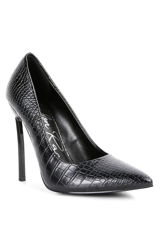 URCHIN CROC HIGH STILETTO HEEL PUMPS