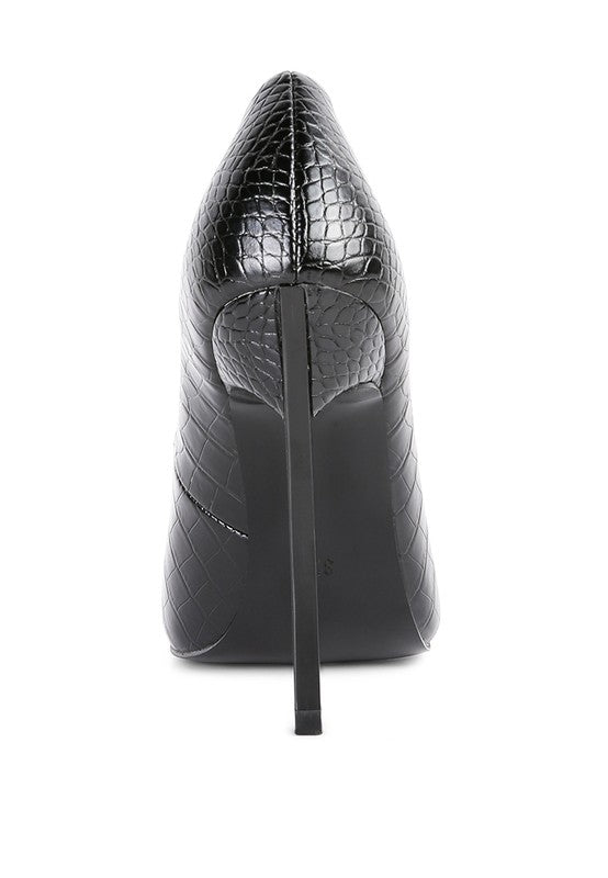 URCHIN CROC HIGH STILETTO HEEL PUMPS