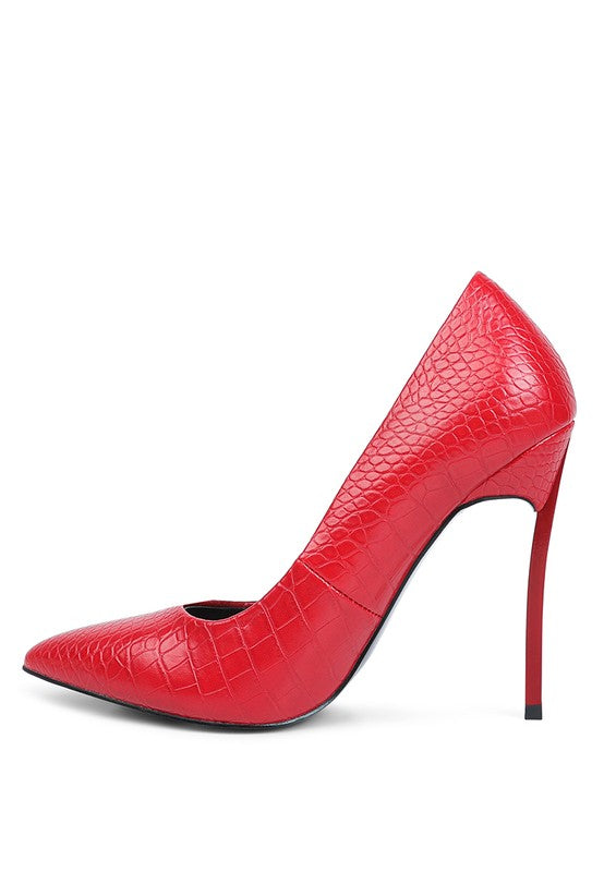 URCHIN CROC HIGH STILETTO HEEL PUMPS