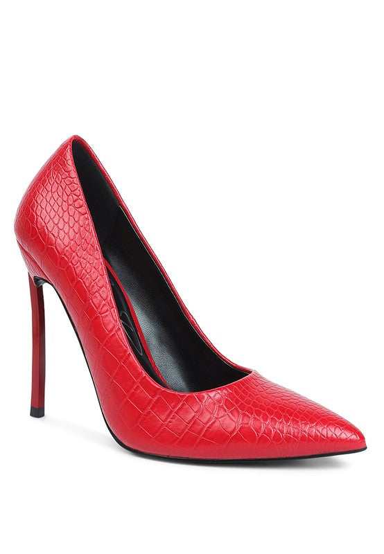 URCHIN CROC HIGH STILETTO HEEL PUMPS