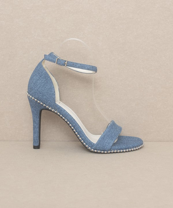 OASIS SOCIETY DUBLIN - METAL STUD OPEN TOE HEELS