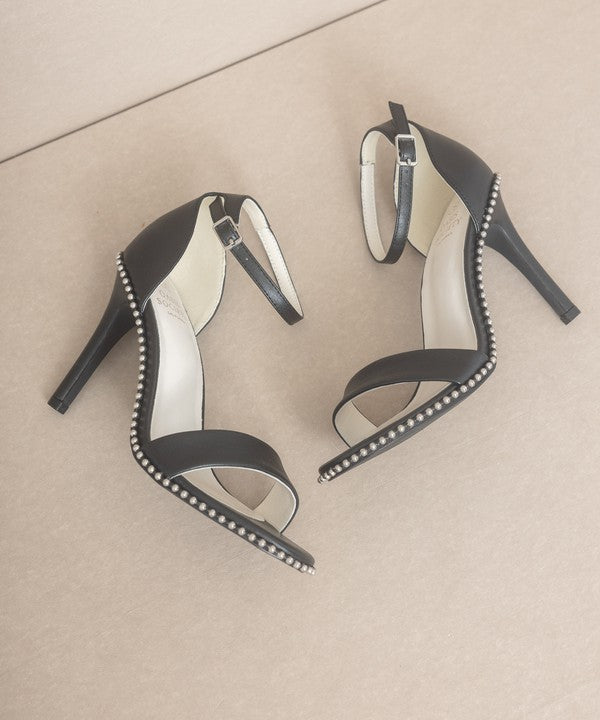 OASIS SOCIETY DUBLIN - METAL STUD OPEN TOE HEELS