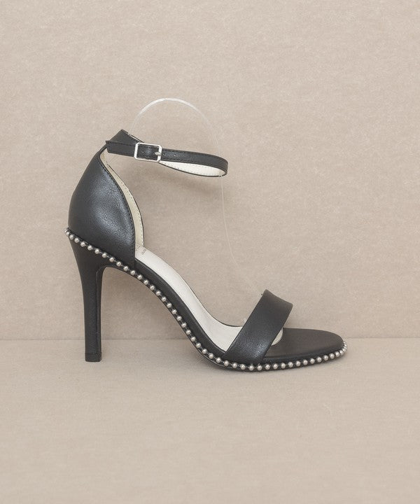 OASIS SOCIETY DUBLIN - METAL STUD OPEN TOE HEELS