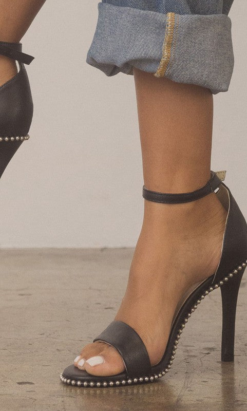 OASIS SOCIETY DUBLIN - METAL STUD OPEN TOE HEELS