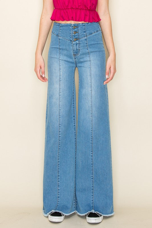 WIDE LEG DENIM JEANS