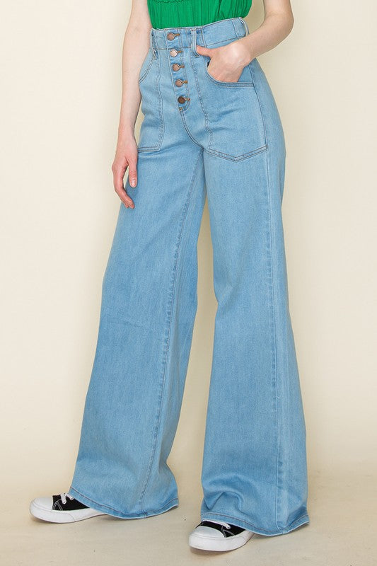 WIDE LEG DENIM JEANS