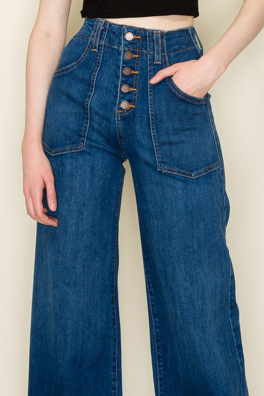 WIDE LEG DENIM JEANS