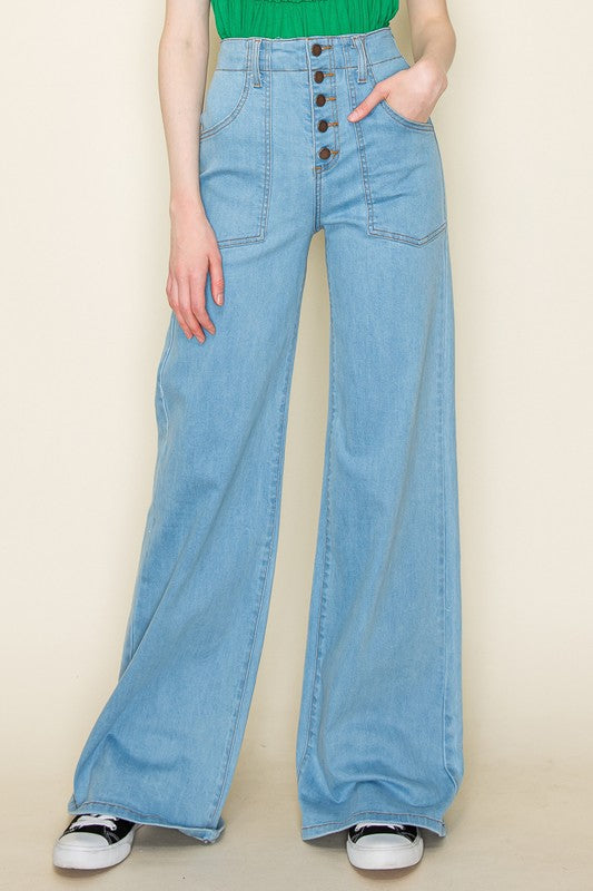 WIDE LEG DENIM JEANS