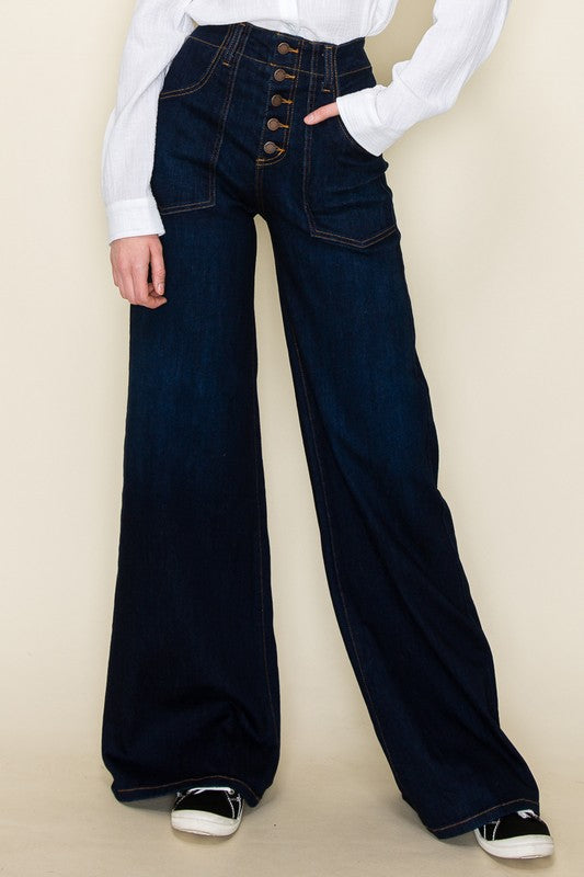 WIDE LEG DENIM JEANS