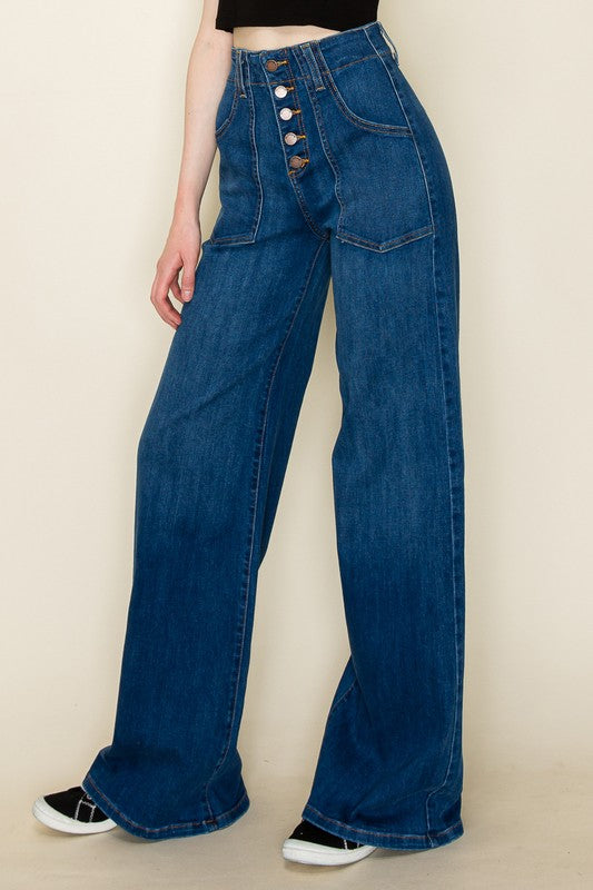 WIDE LEG DENIM JEANS