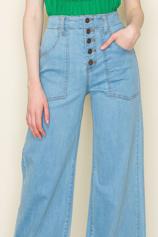 WIDE LEG DENIM JEANS