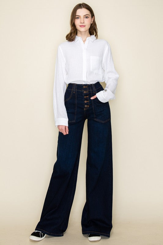 WIDE LEG DENIM JEANS