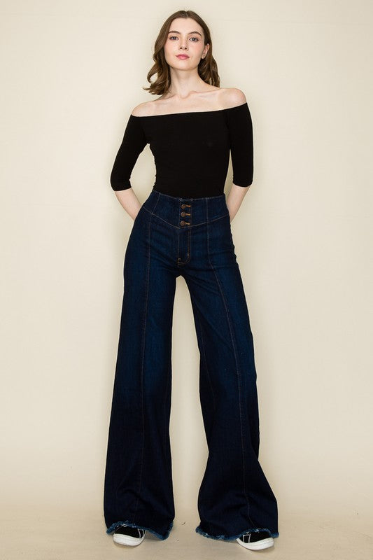 WIDE LEG DENIM JEANS