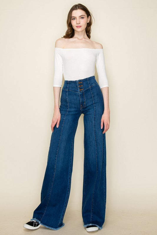 WIDE LEG DENIM JEANS