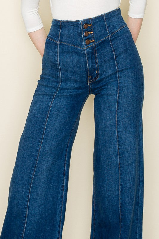 WIDE LEG DENIM JEANS